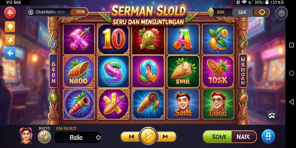 Screenshot gameplay 66K menampilkan mesin slot yang menarik dan interaktif.