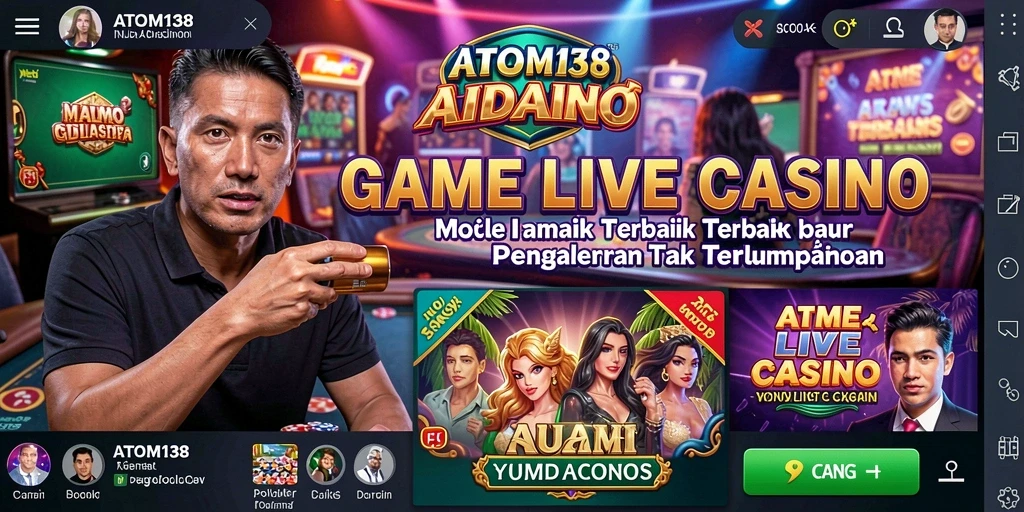 Screenshot gameplay Live Casino yang menarik dari ATOM138.