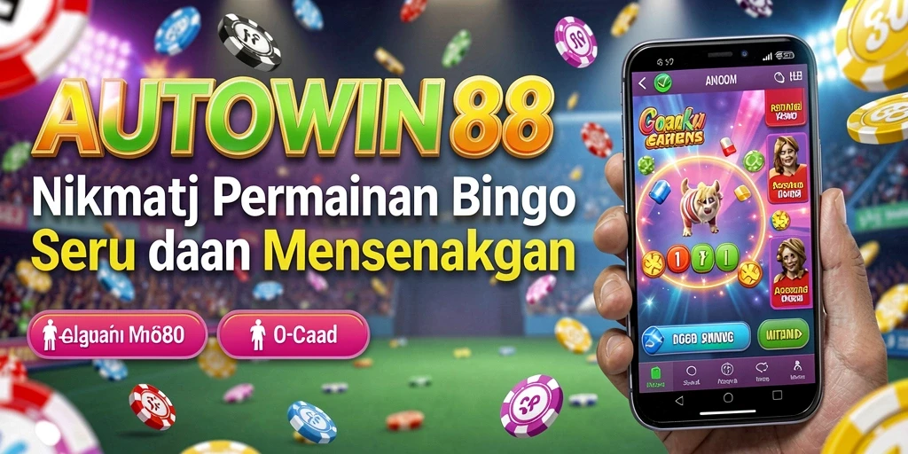 Tampilan gameplay seru dari AUTOWIN88 dengan kartu Bingo yang berwarna-warni.
