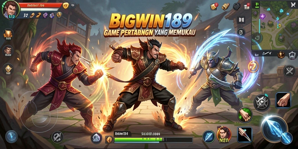 Tangkapan layar dari BIGWIN189 menampilkan aksi pertarungan yang intens.