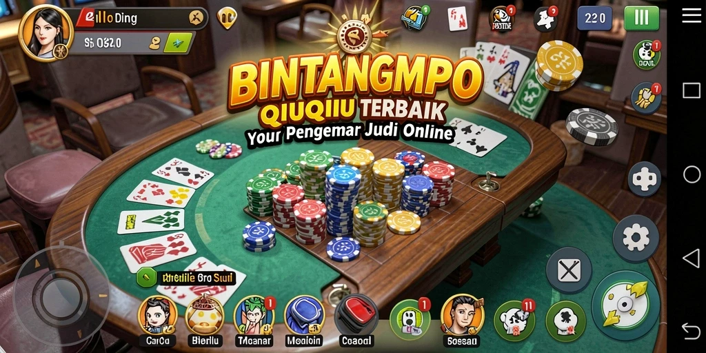 Screenshot gameplay seru BINTANGMPO yang menampilkan momen penting dalam QiuQiu.