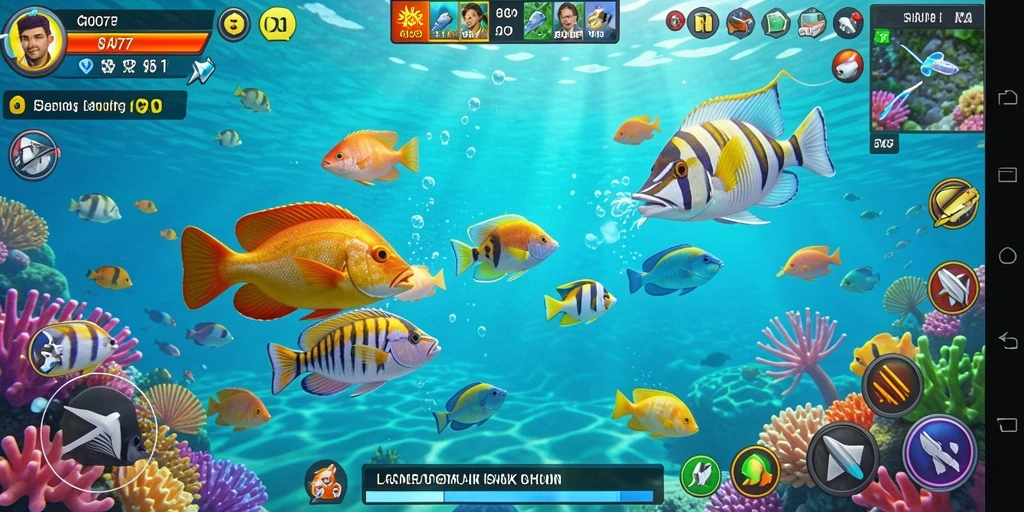 Gameplay C0077 yang seru dan menantang saat menembak ikan.