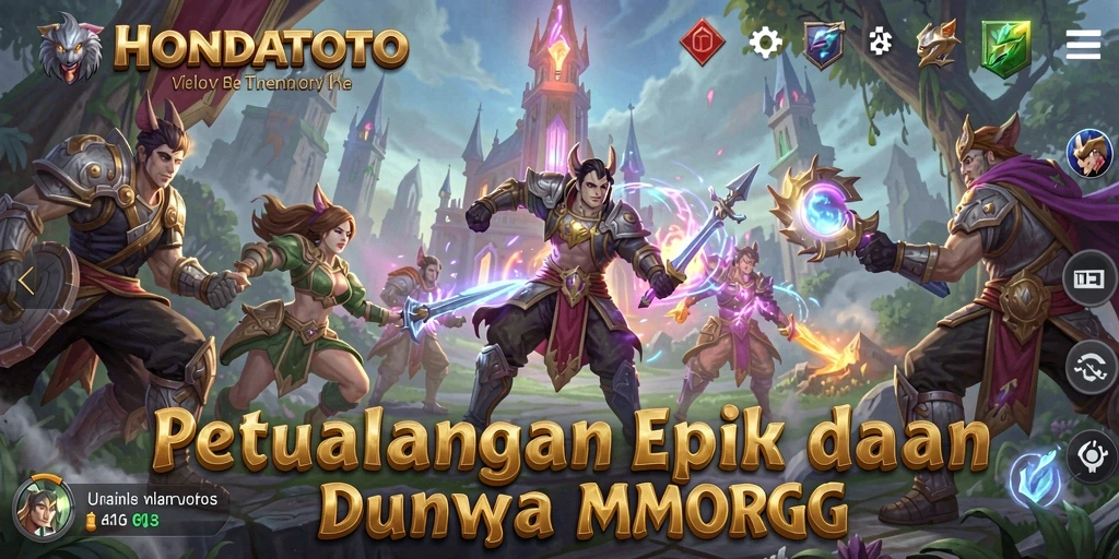 Screenshot HONDATOTO menampilkan pertarungan epik dalam dunia MMORPG.