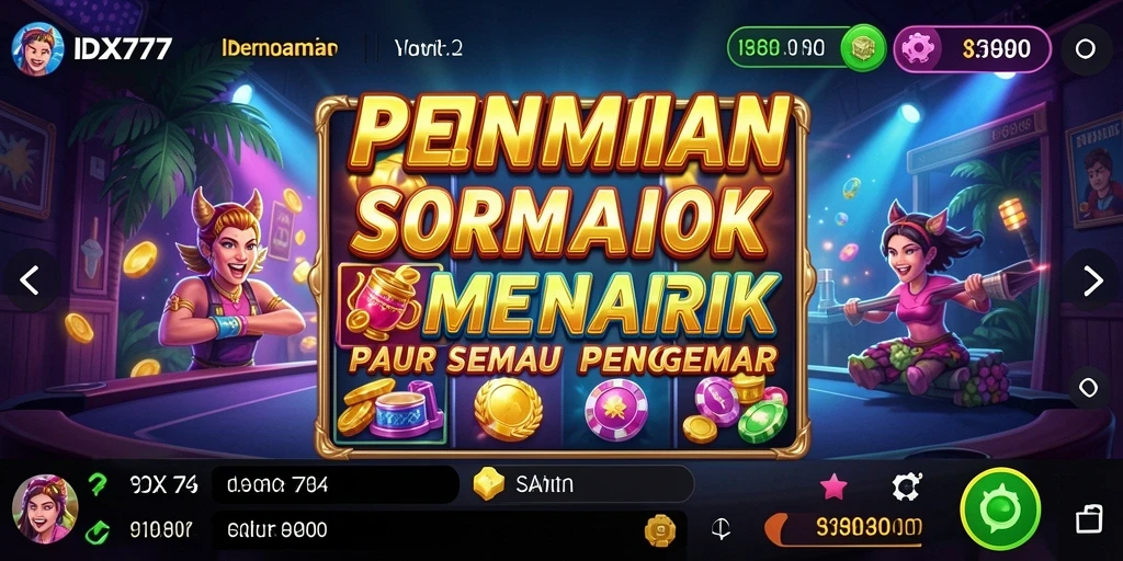 Tampilan gameplay Slot IDX777 yang menarik dan penuh warna.