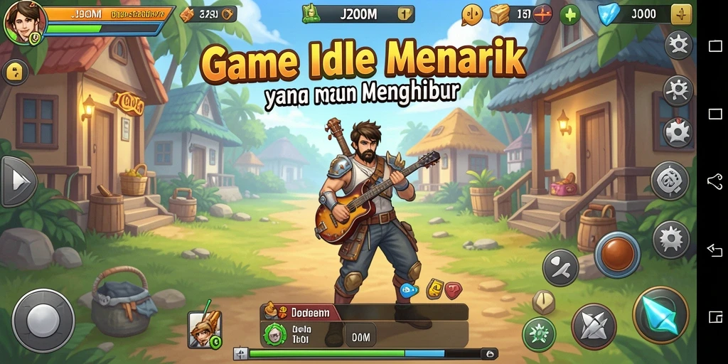 Screenshot utama J200M menampilkan gameplay idle yang seru dan menarik.
