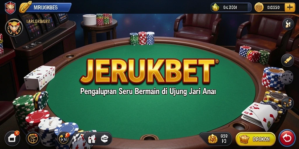 Tampilan gameplay menarik dalam permainan poker JERUKBET.