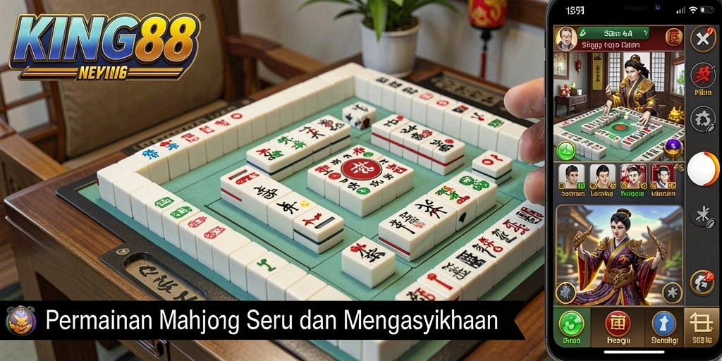 Tampilan menarik dari gameplay Mahjong di KING88.