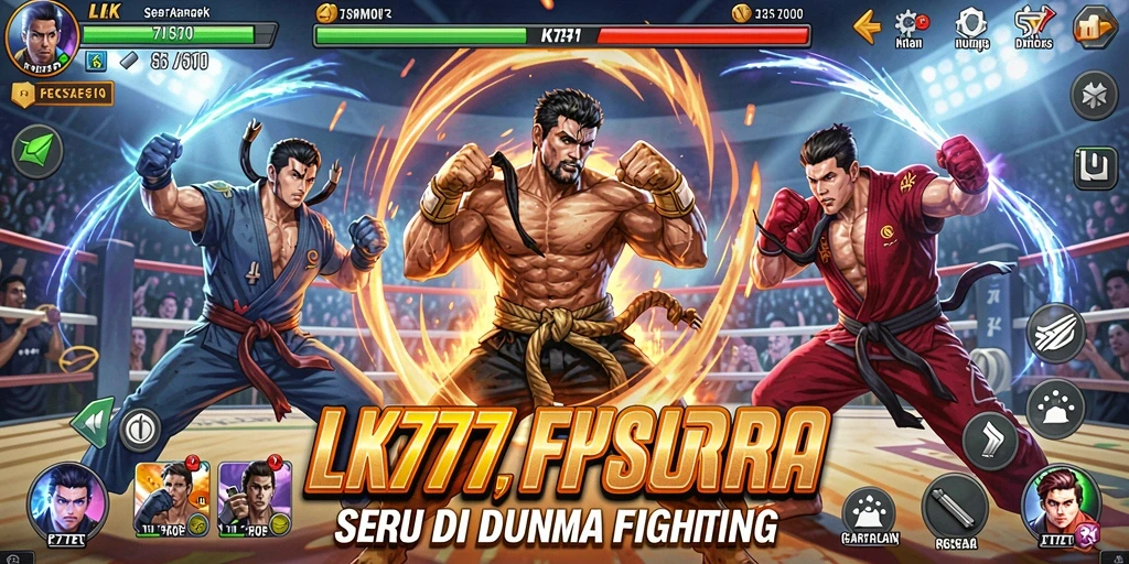 Tampilan aksi mendebarkan dalam gameplay Fighting LK777.