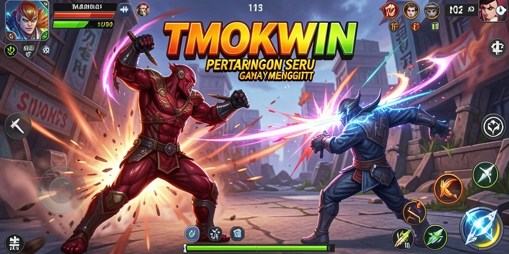 Gameplay seru dan mendebarkan dari TMOKWIN dalam pertarungan Fighting.